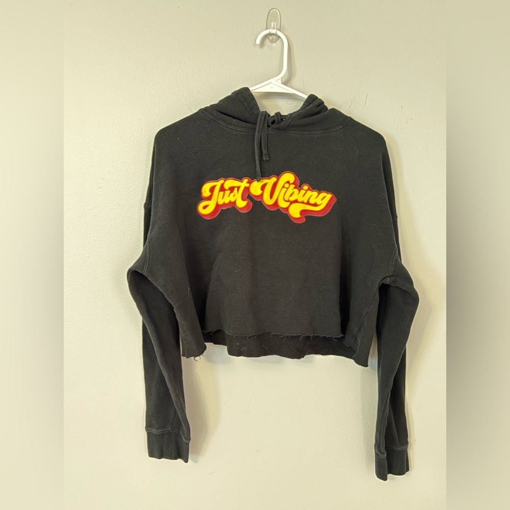 Just Vibing Cropped Hoodie